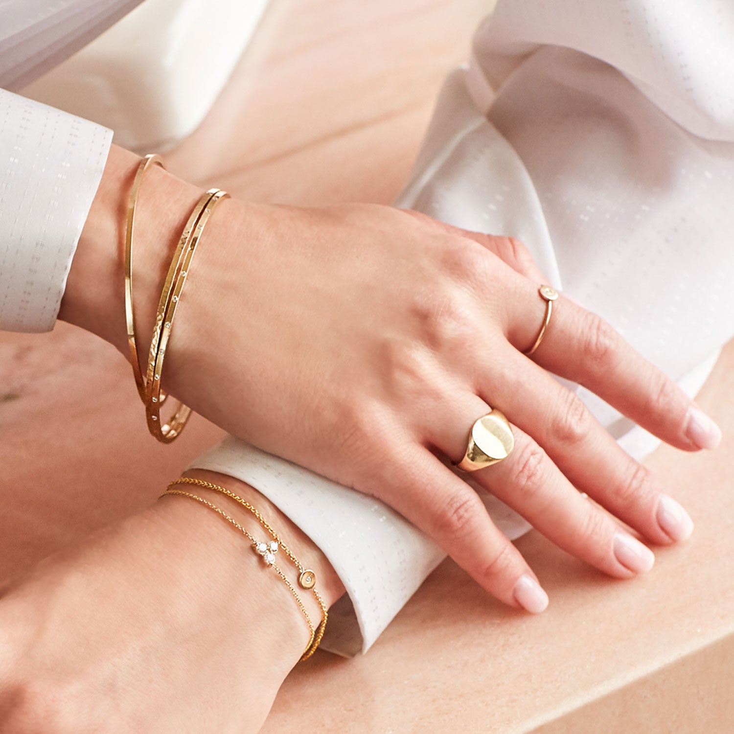 Hammered Gold Bangle