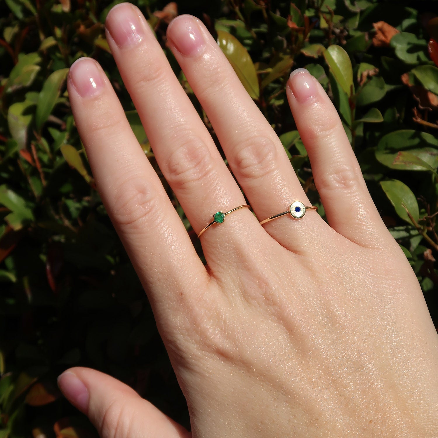 Round Emerald Prong Set Ring