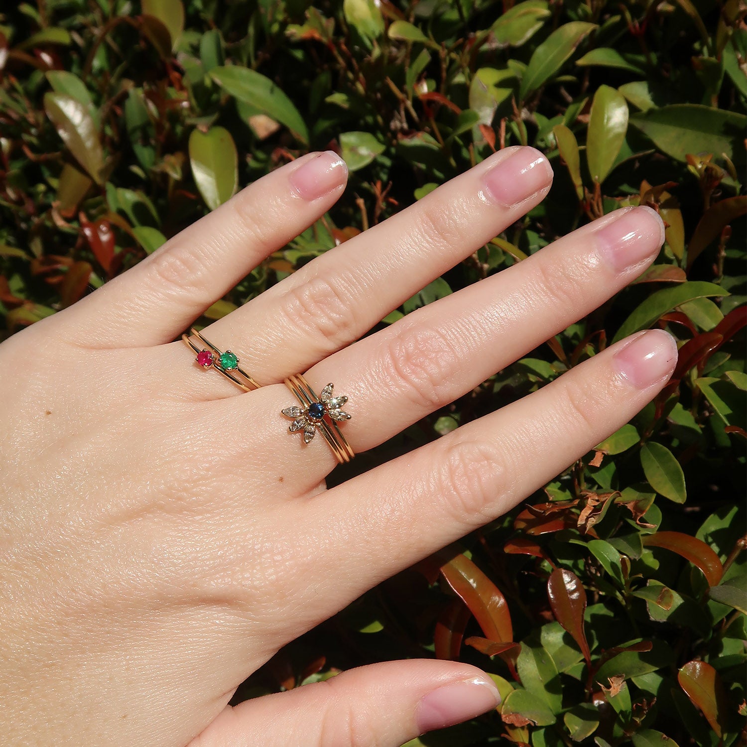 Round Emerald Prong Set Ring