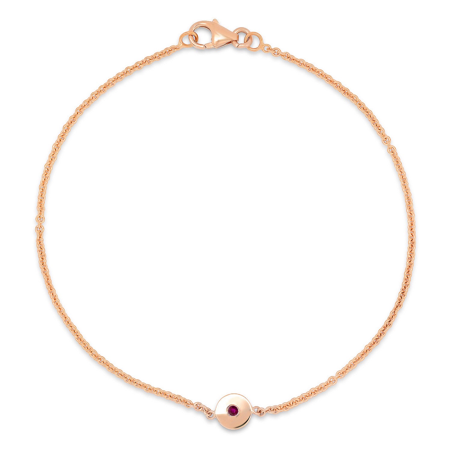 Circle Chain Bracelet with Stone Accent
