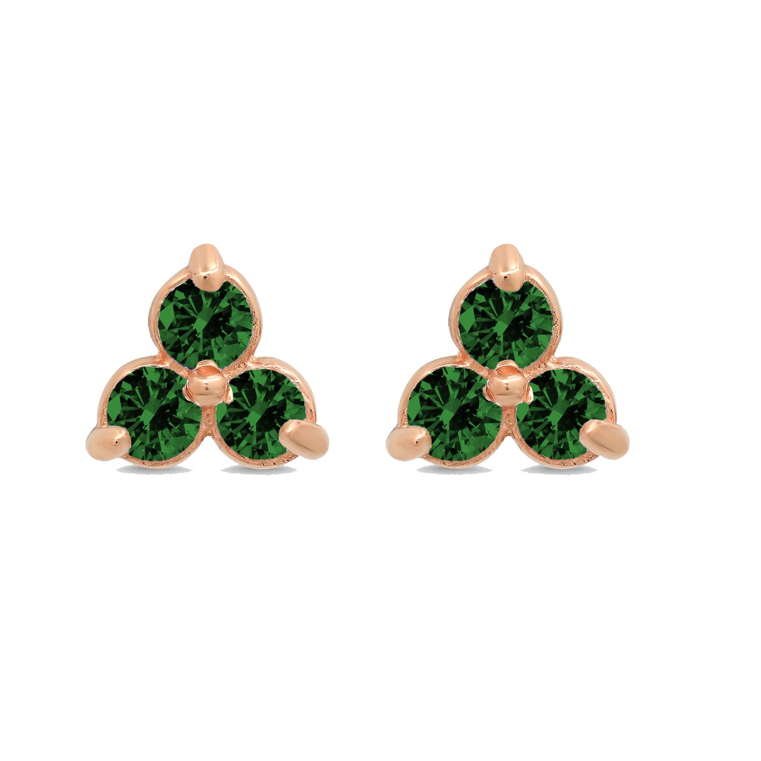 Colored Stone Triad Studs