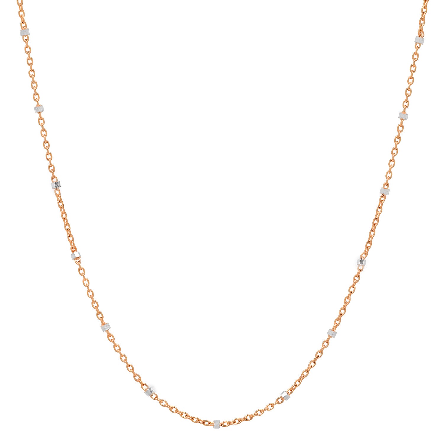 14k Rose Gold with White Gold Bars