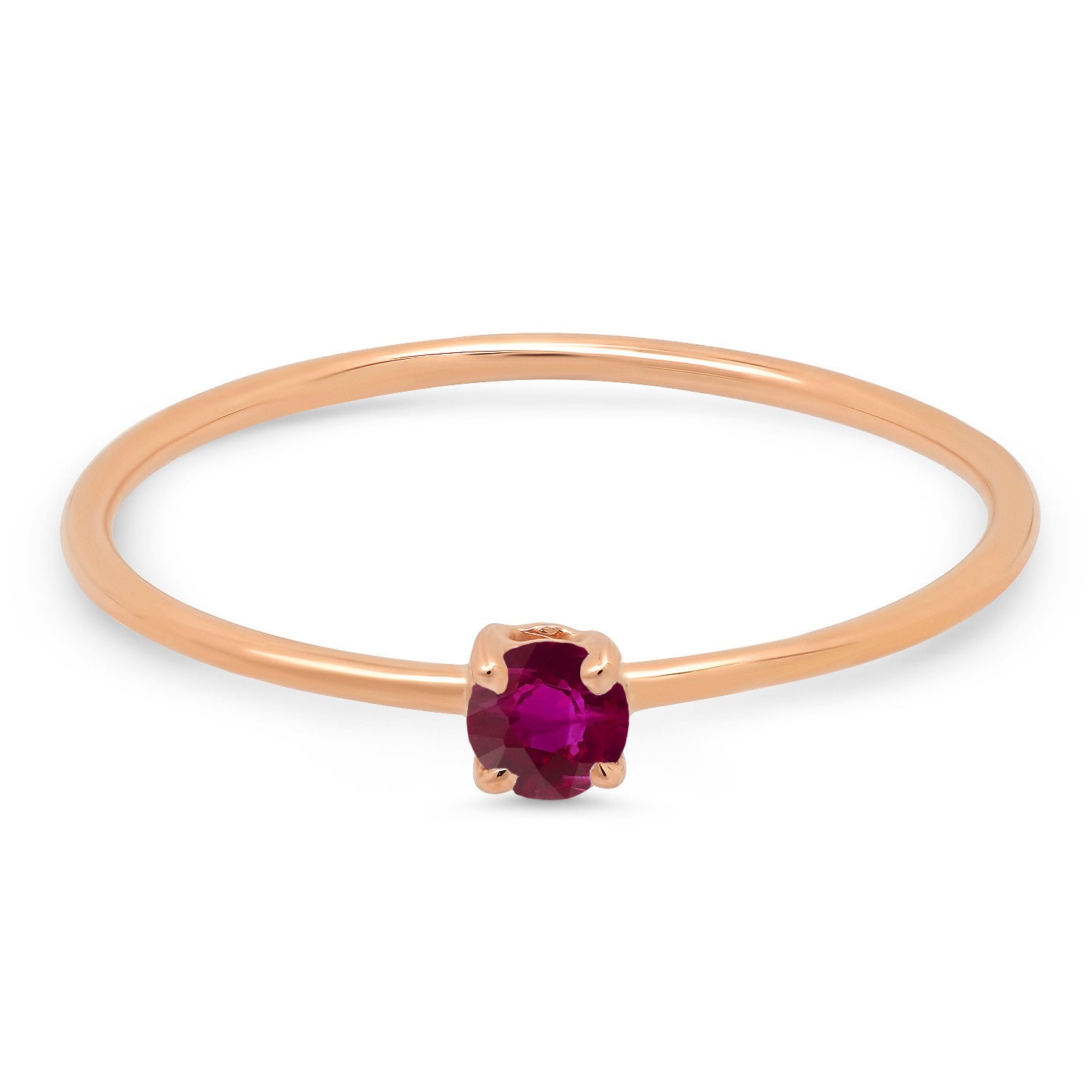 Round Ruby Prong Set Ring