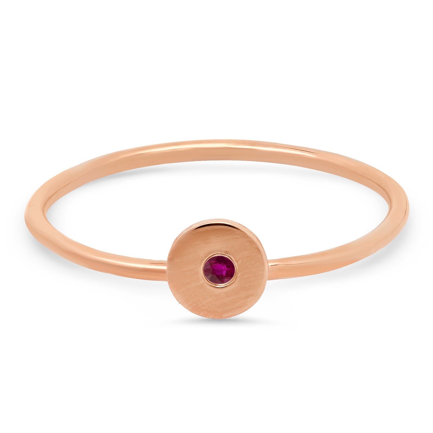 Circle Ring with Ruby Accent