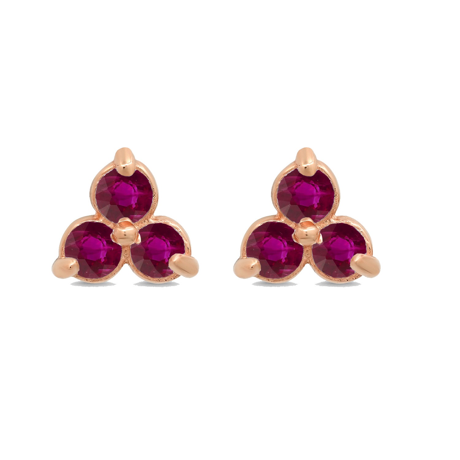 Colored Stone Triad Studs