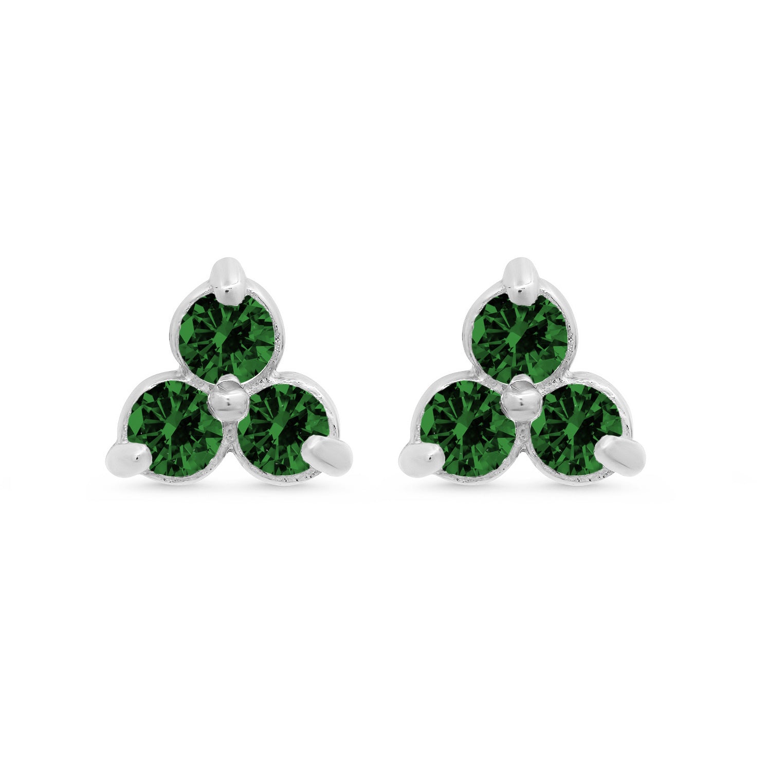 Colored Stone Triad Studs