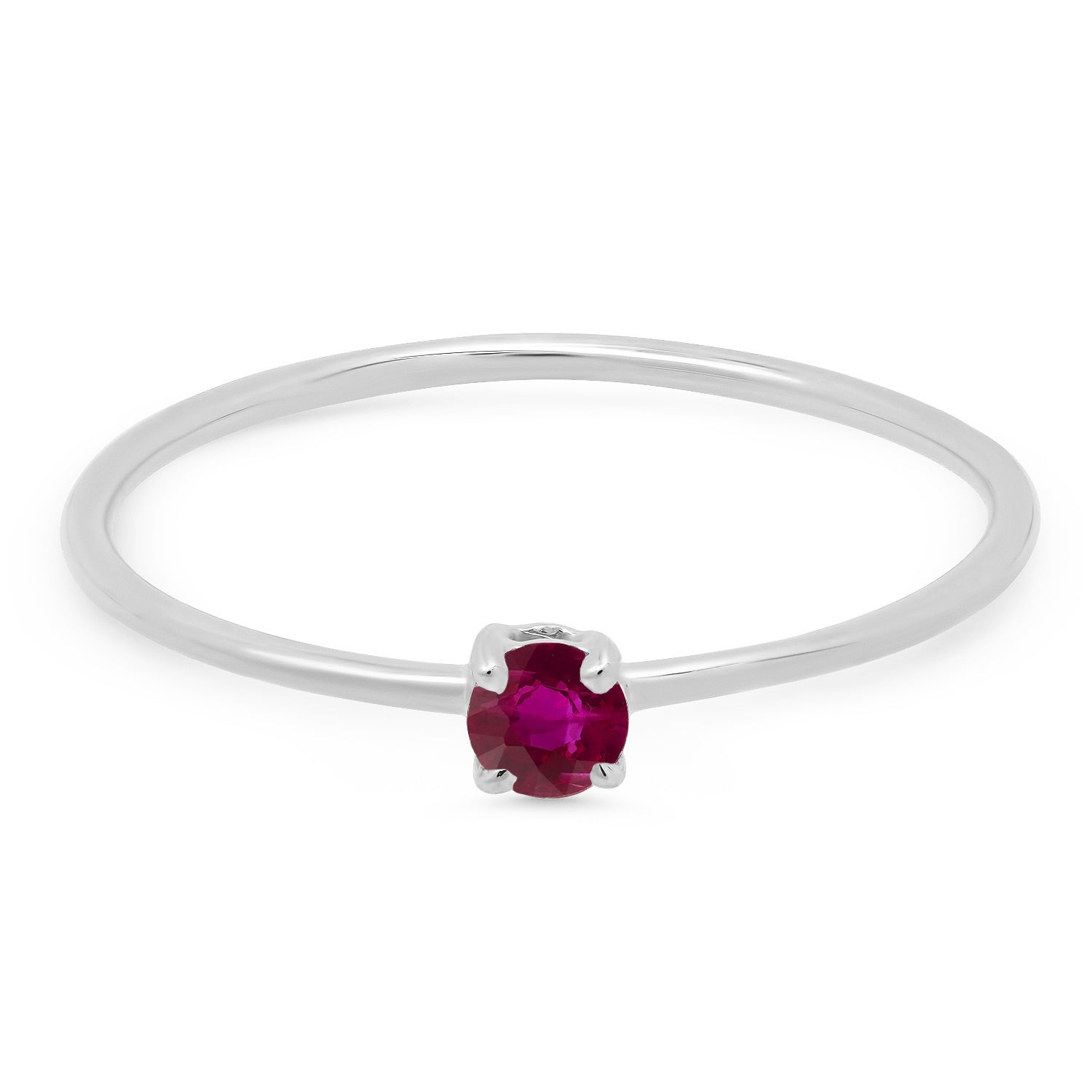 Round Ruby Prong Set Ring