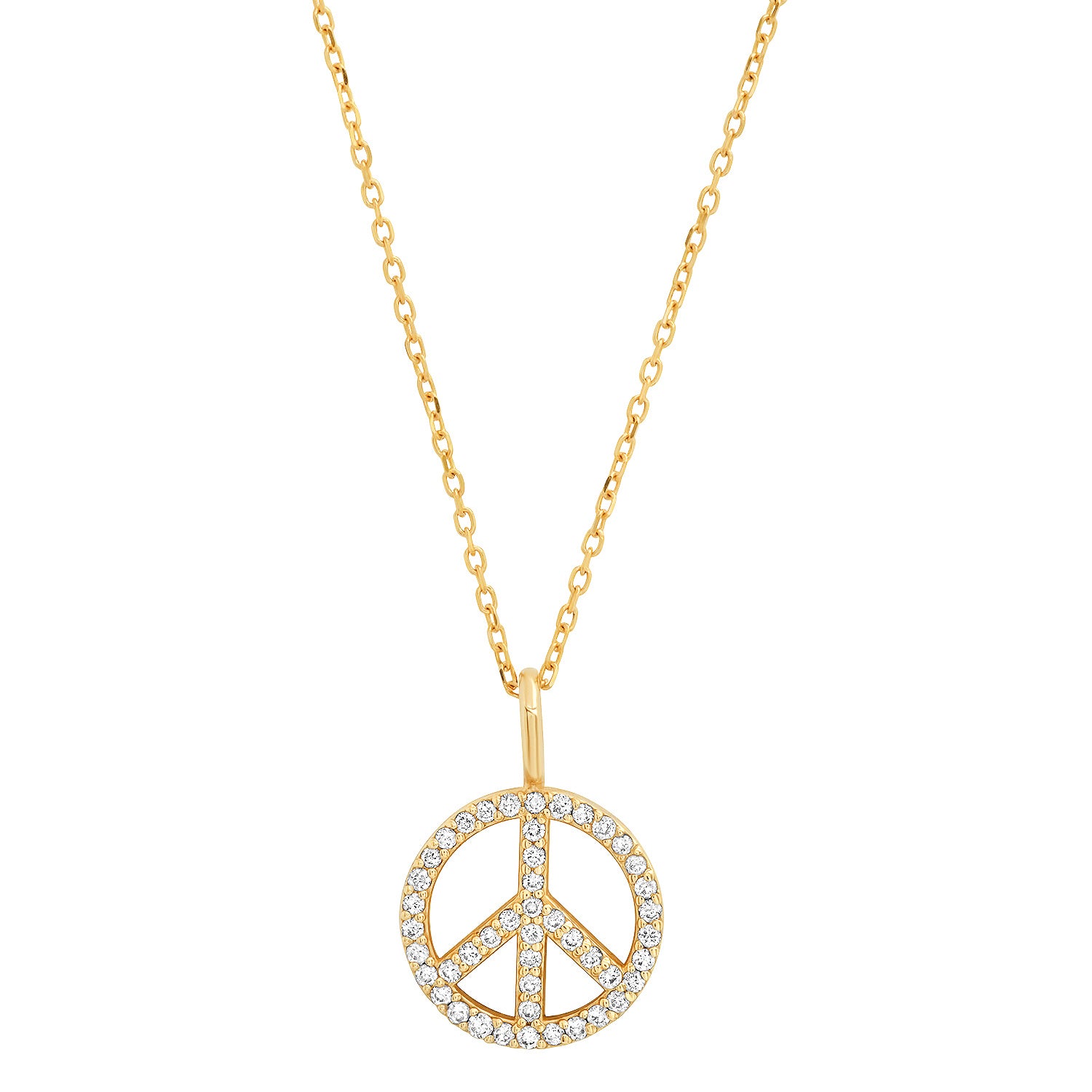 Diamond Peace Sign Pendant