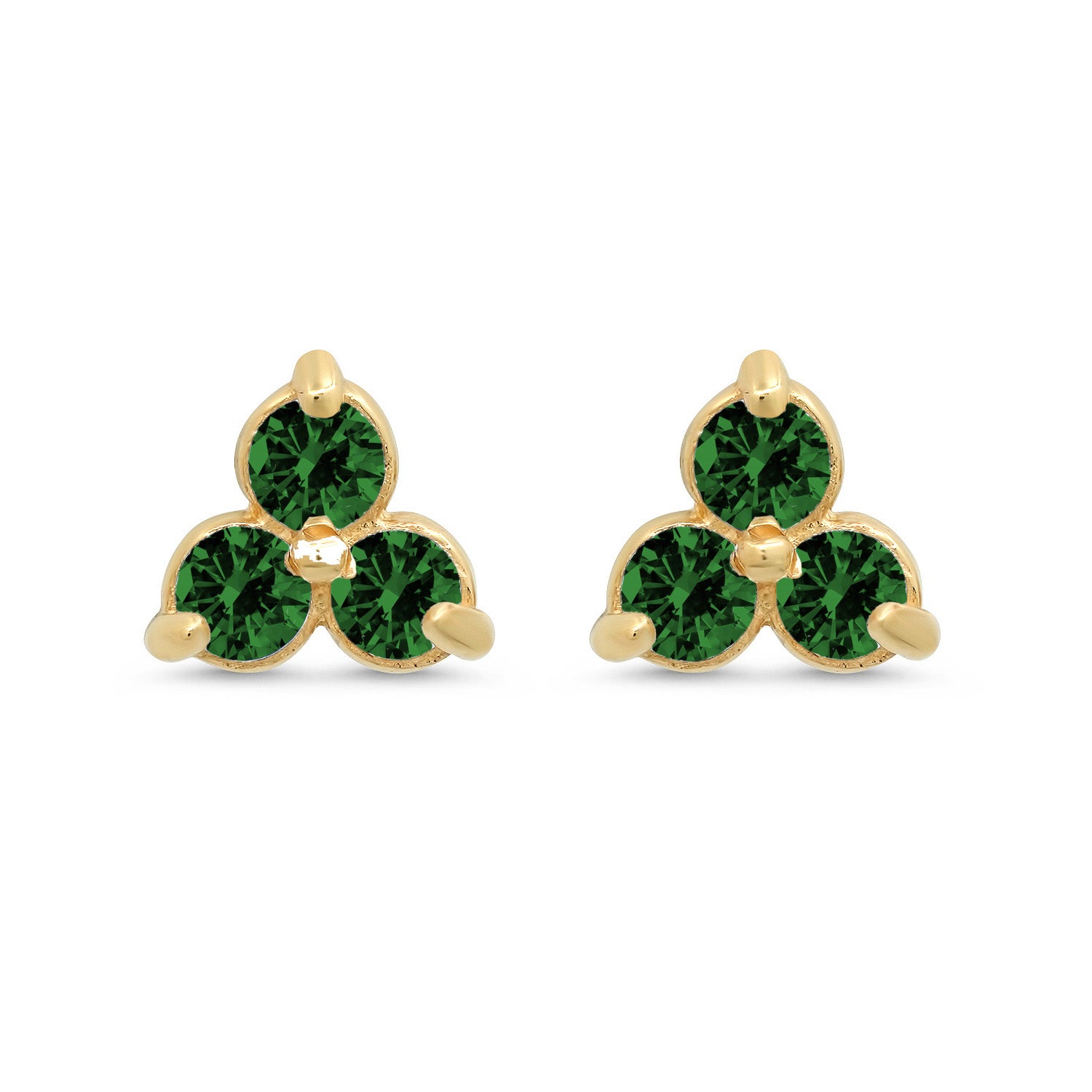 Colored Stone Triad Studs