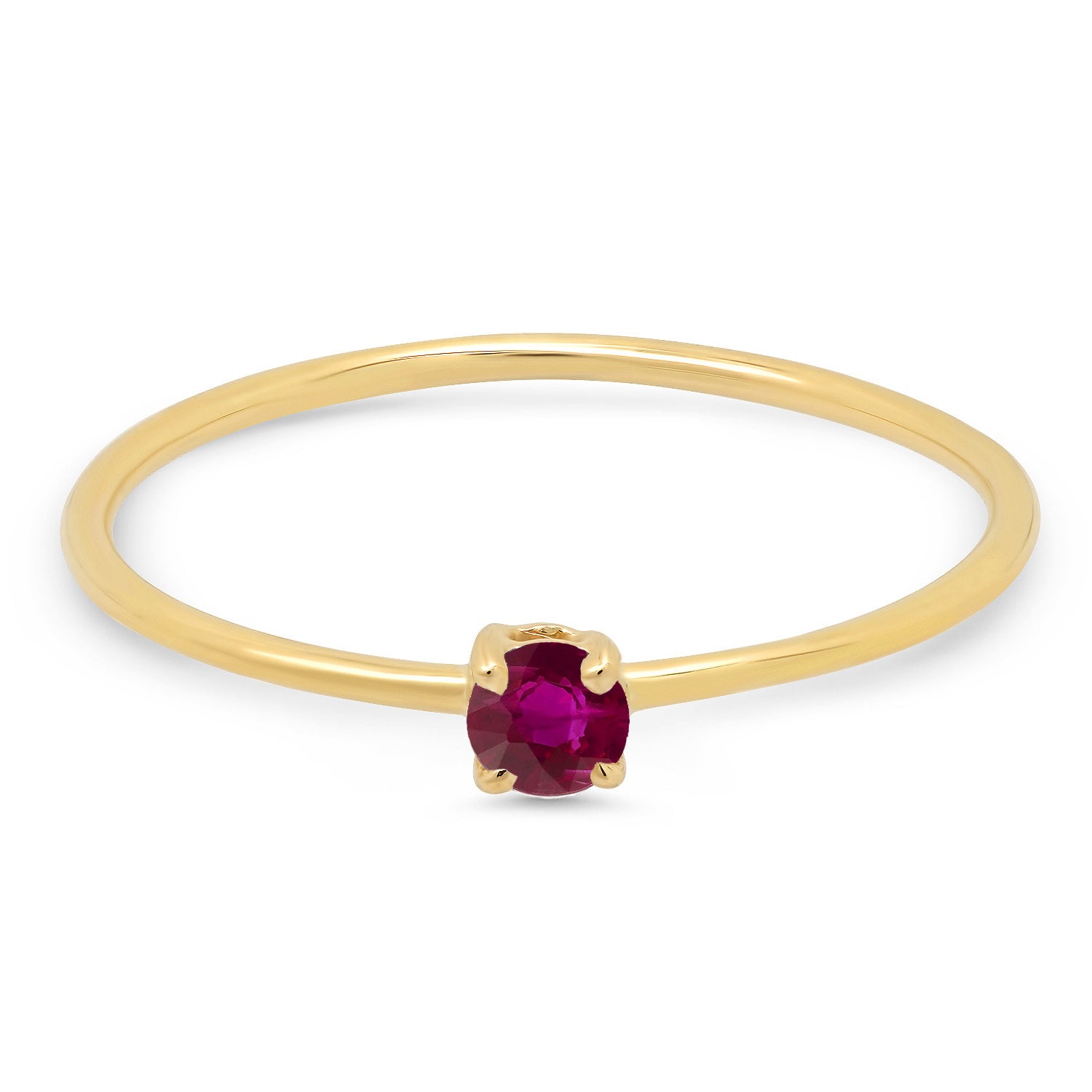 Round Ruby Prong Set Ring