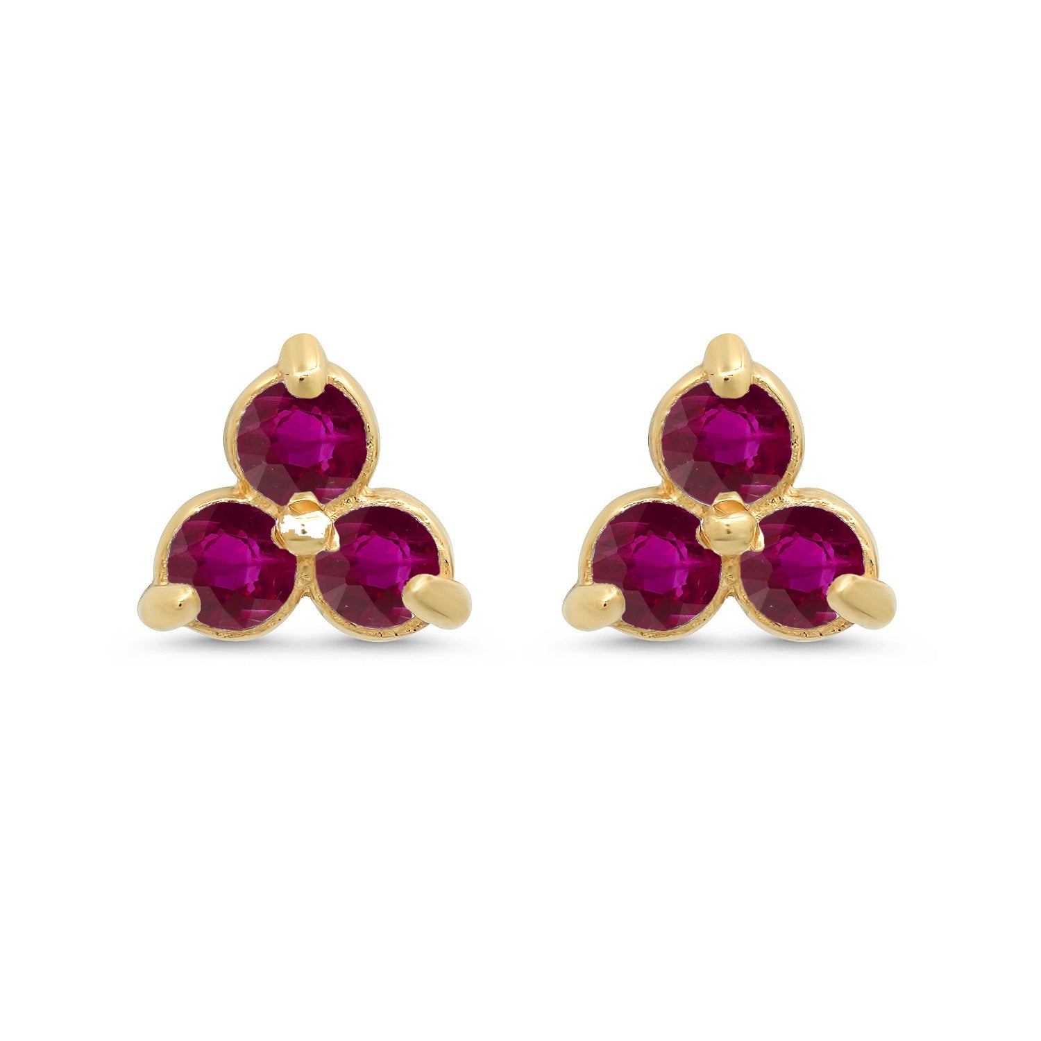 Colored Stone Triad Studs
