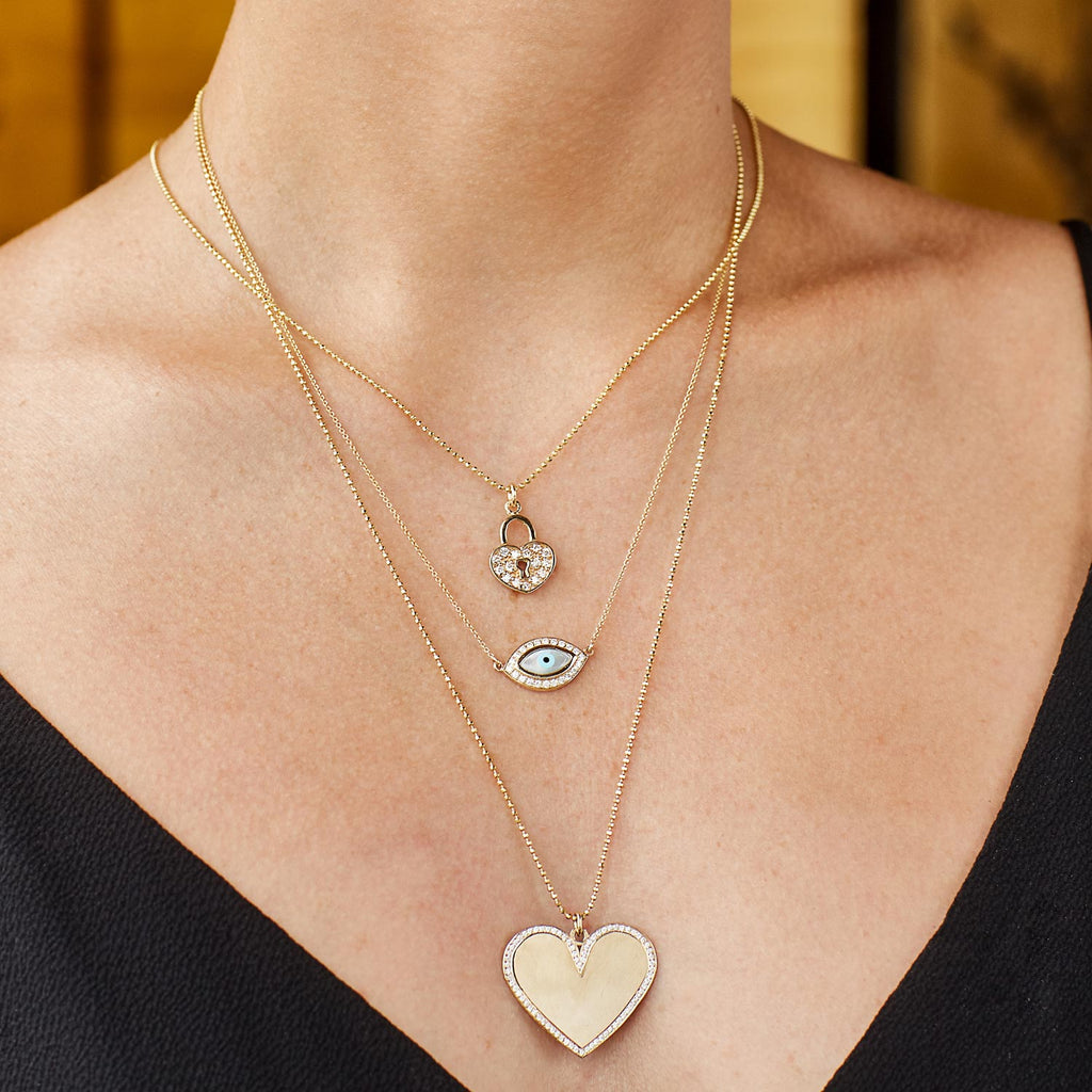 Mini Diamond Heart Locket Pendant