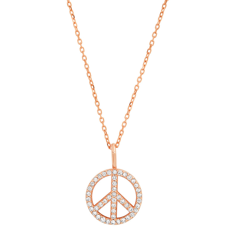 Diamond Peace Sign Pendant