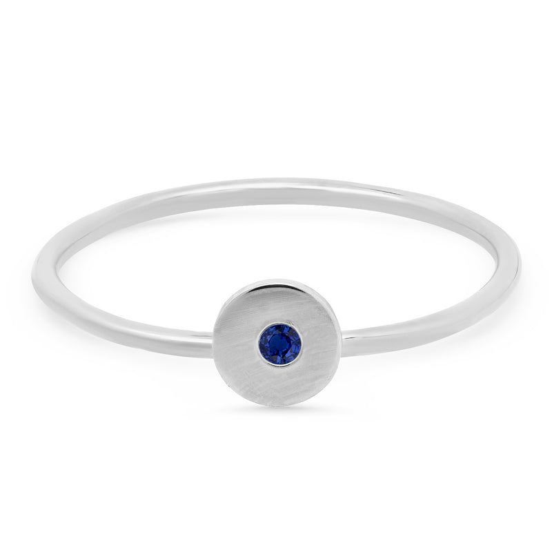 Circle Ring with Blue Sapphire Accent