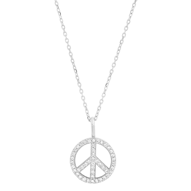 Diamond Peace Sign Pendant