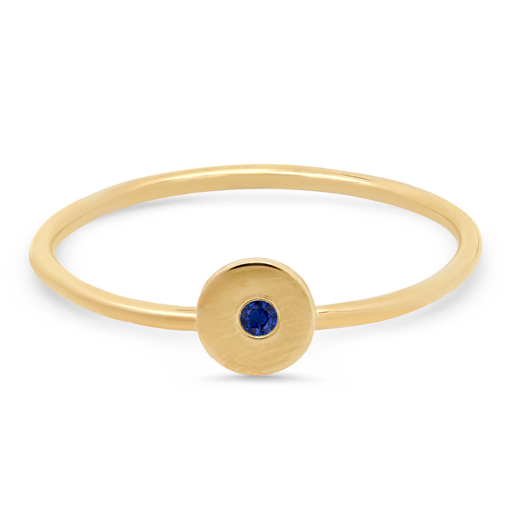 Circle Ring with Blue Sapphire Accent