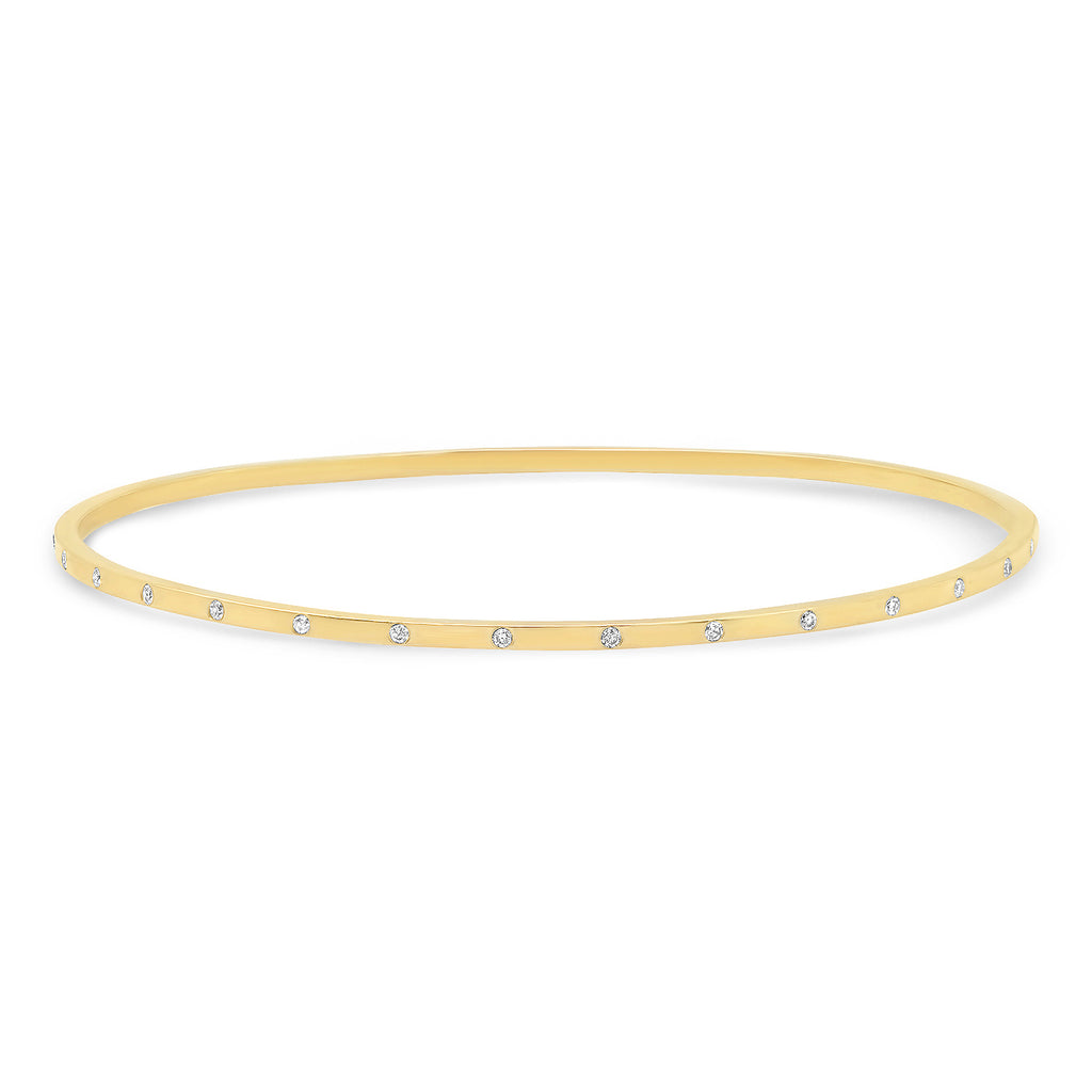 Gold Bangle with Diamond Accents