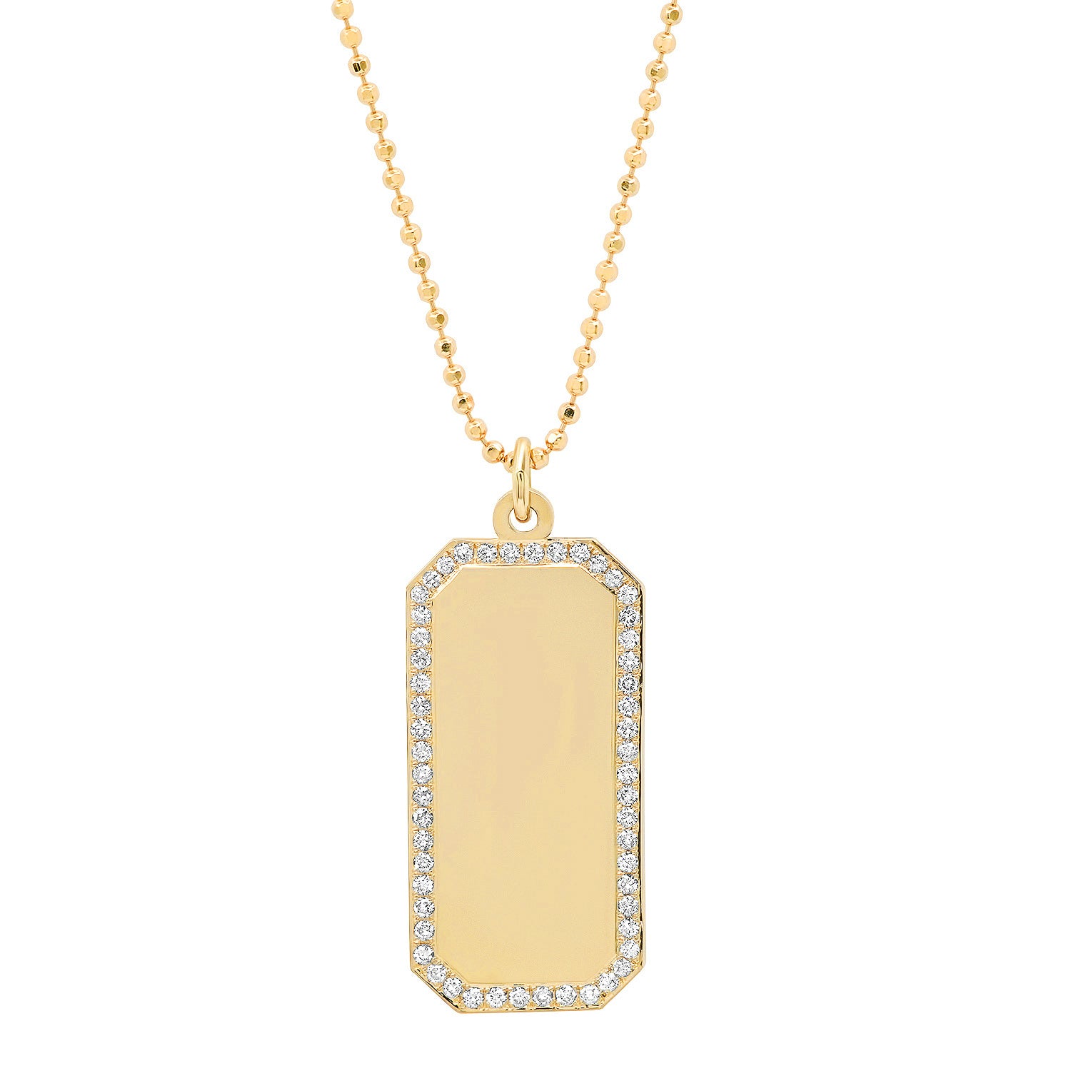 Diamond Initial Dog Tag Necklace | Mila Gems