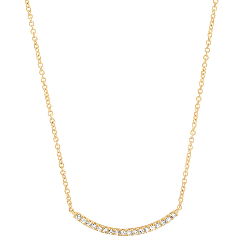 Diamond Curved Bar Necklace