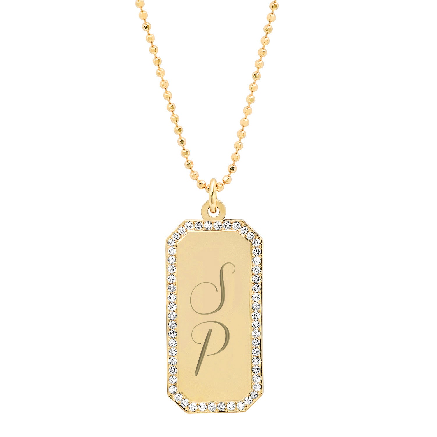  14k Solid Gold Dog Tags, Diamond Letter Initial Dog Tag, Custom  Name Letter Date Engrave Dog Tag Pendant, Personalized Engravable Dog Tag  Necklace, Solitaire Birthstone Dog Tag Necklace : Handmade Products
