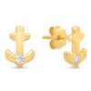 Mini Anchor Studs with Diamond Accent