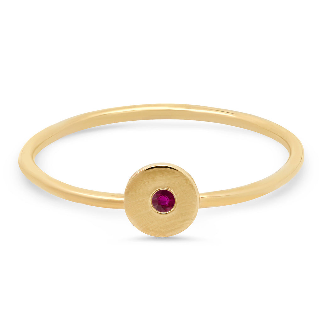 Circle Ring with Ruby Accent